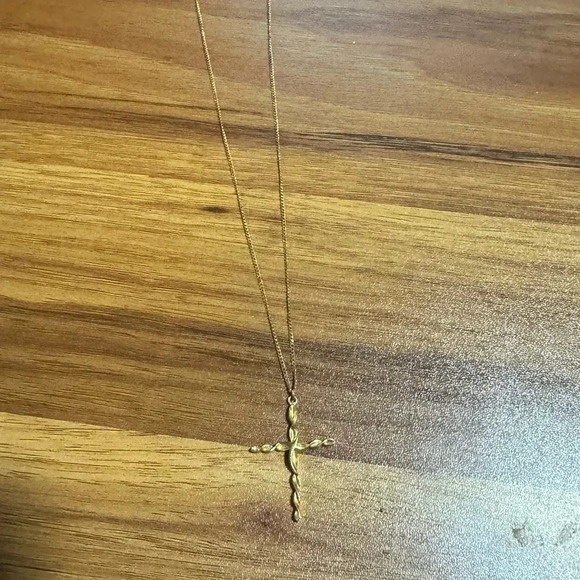 Trifari Gold Cross Long  Necklace - Picture 6 of 8